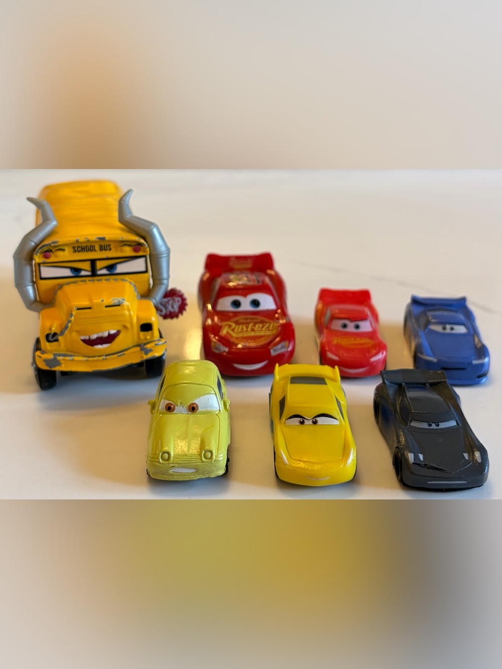Disney Pixar Cars School Bus & Mini Race Cars Toy Set